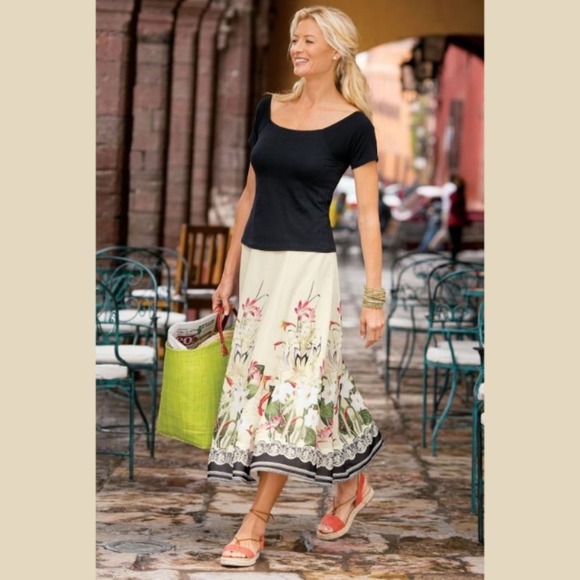 Soft Surroundings Skirts Soft Surroundings Spring Meadows Midi